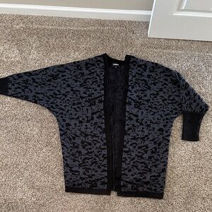 Express Black and Gray Textured Cardigan